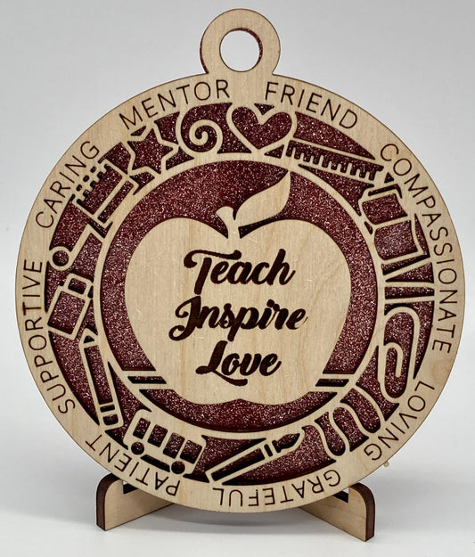 Teacher Wooden Christmas Ornament