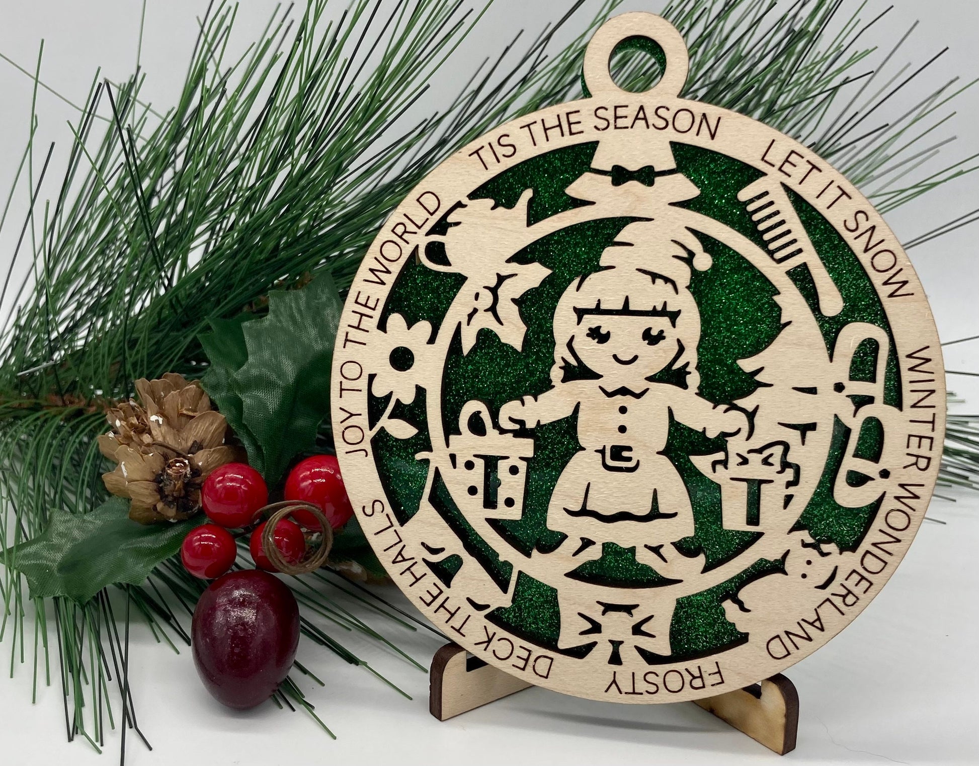 Doll Wooden Christmas Ornament