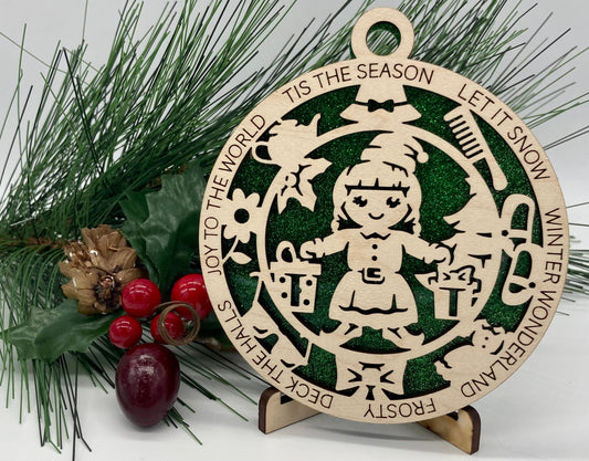 Doll Wooden Christmas Ornament