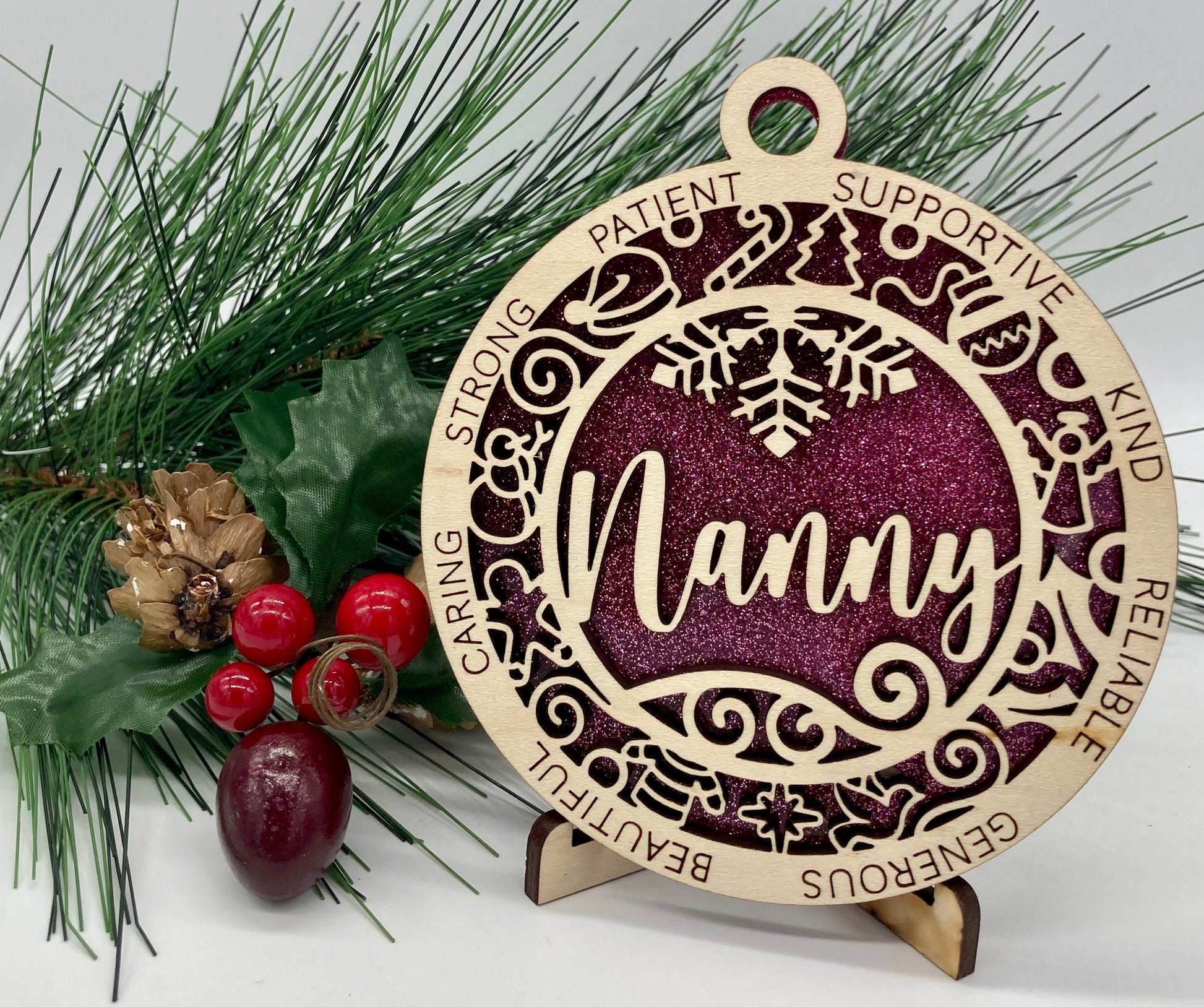 Nanny Wooden Christmas Ornament