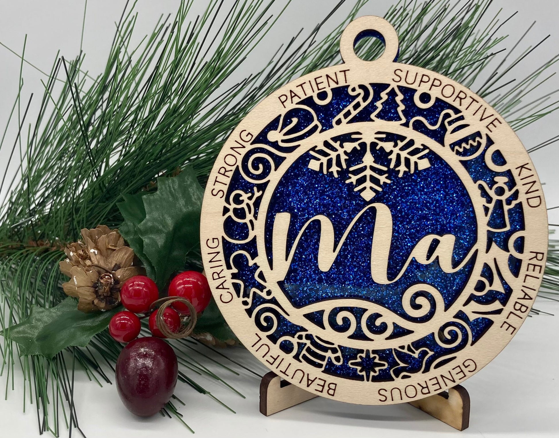 Ma Wooden Christmas Ornament CUSTOMIZABLE