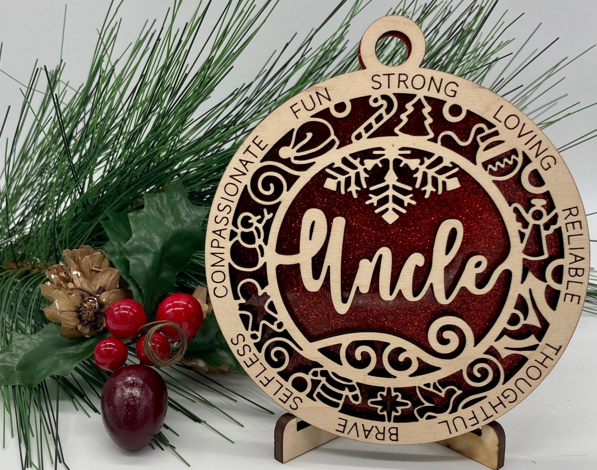 Uncle Wooden Christmas Ornament CUSTOMIZABLE