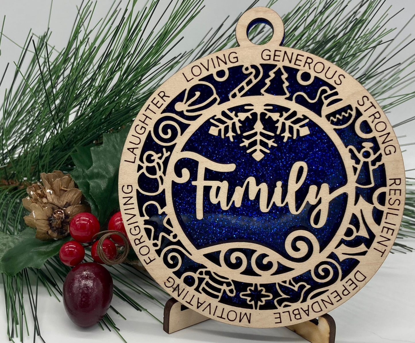 Family Wooden Christmas Ornament CUSTOMIZABLE