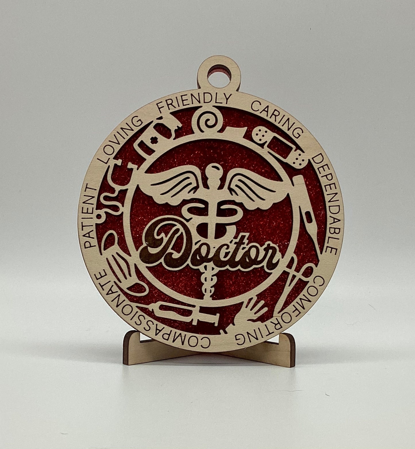Doctor Wooden Christmas Ornament CUSTOMIZABLE