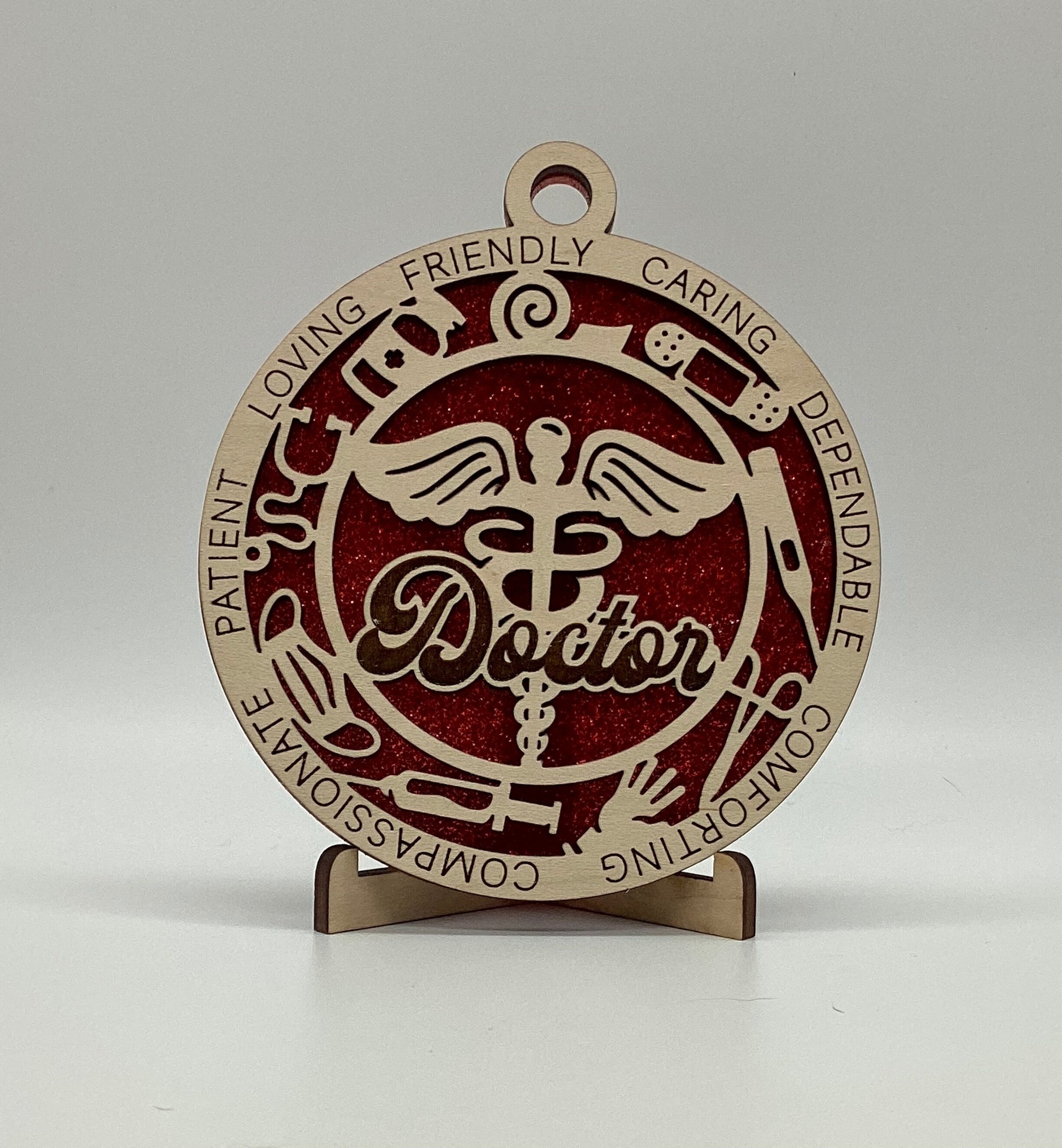 Doctor Wooden Christmas Ornament CUSTOMIZABLE