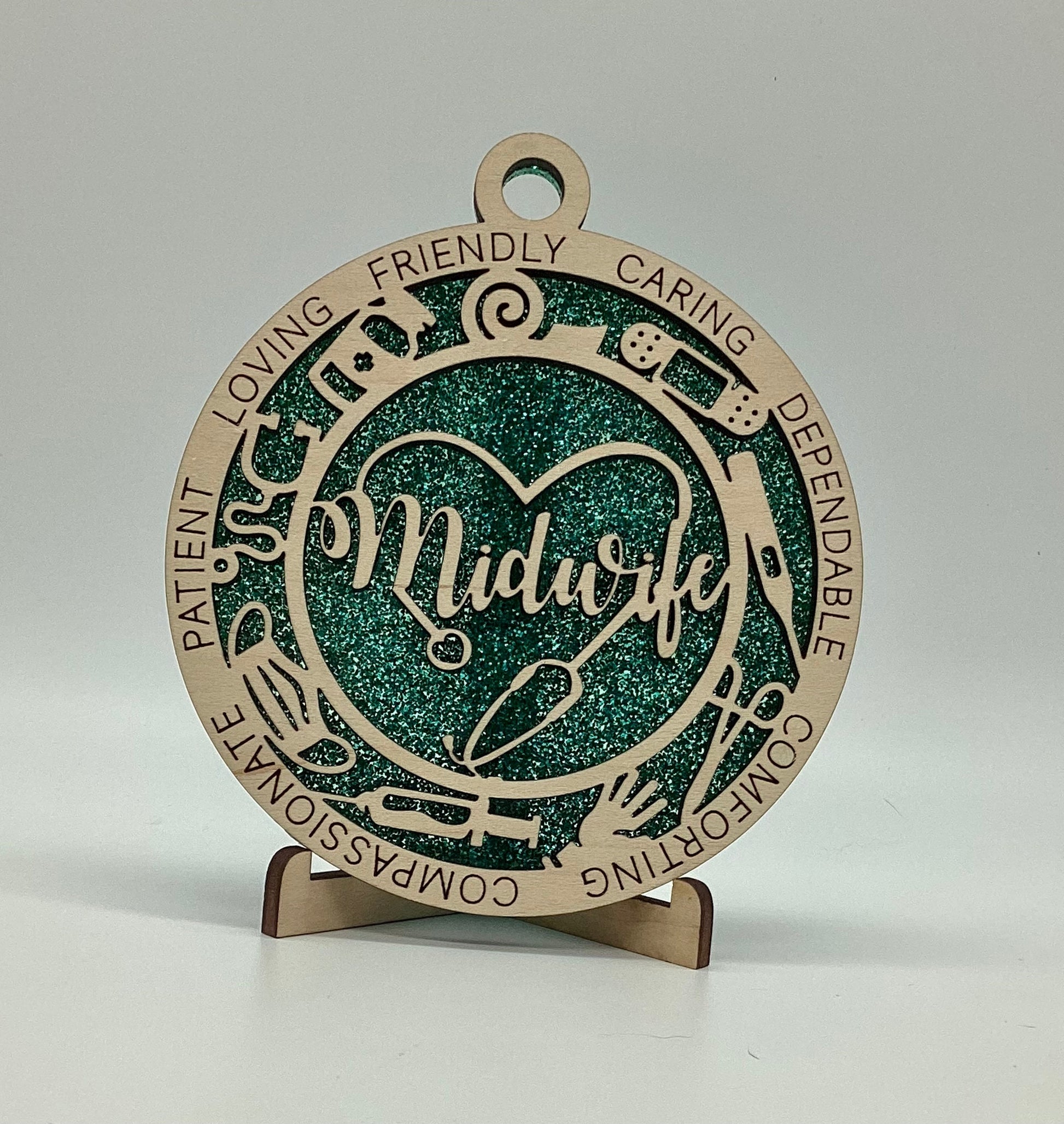Midwife Wooden Christmas Ornament