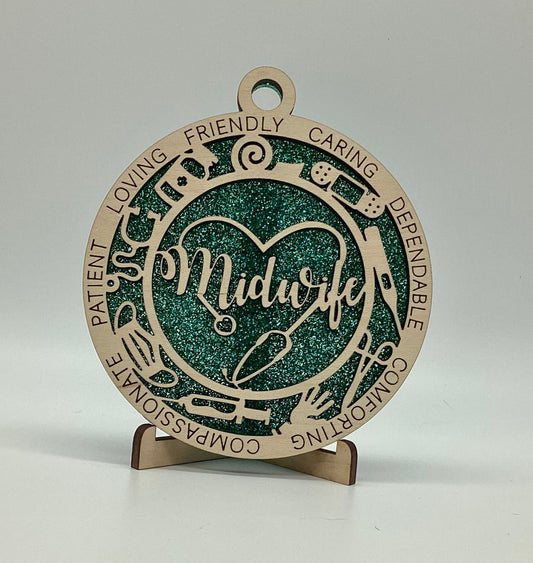 Midwife Wooden Christmas Ornament
