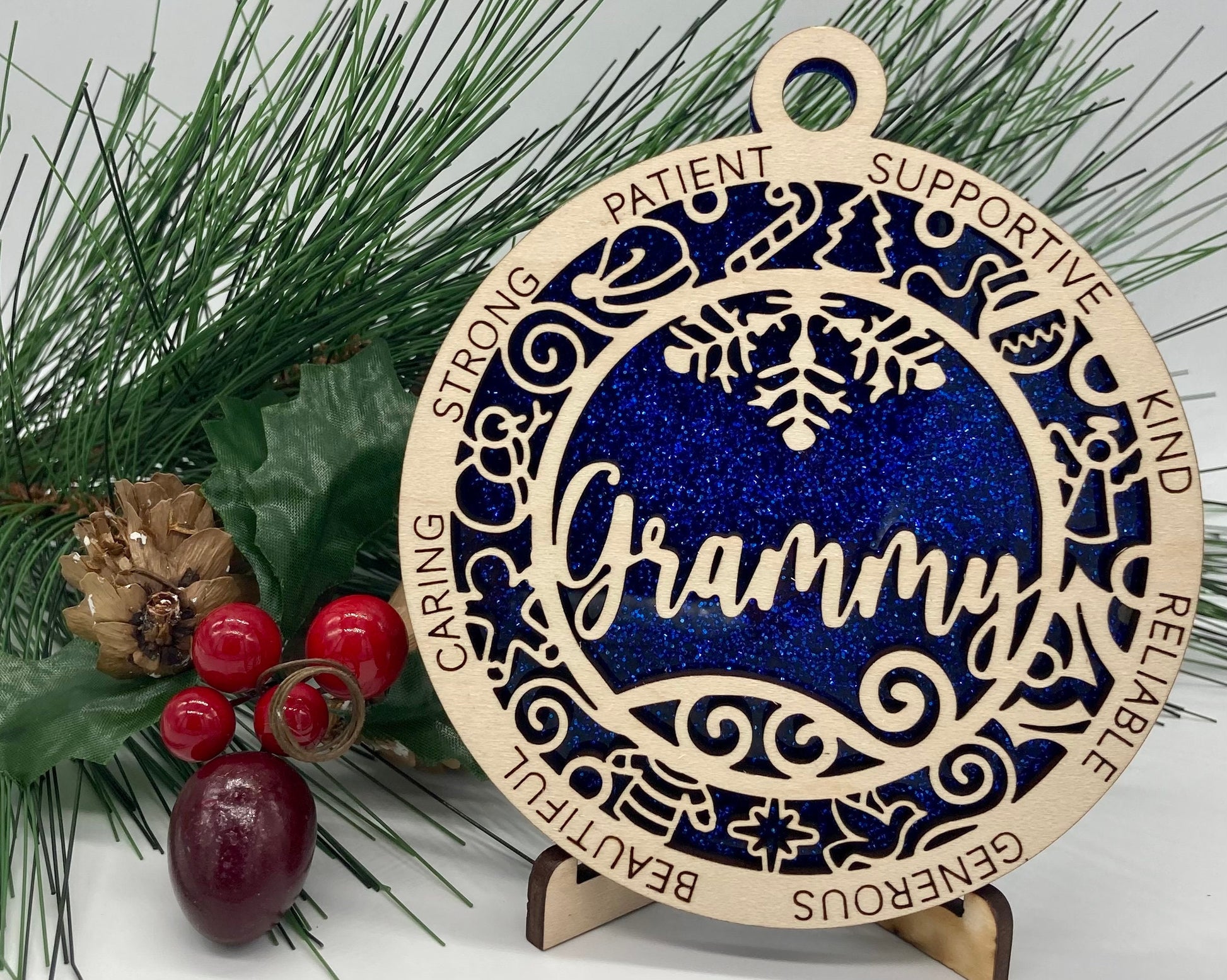 Grammy Wooden Christmas Ornament CUSTOMIZABLE