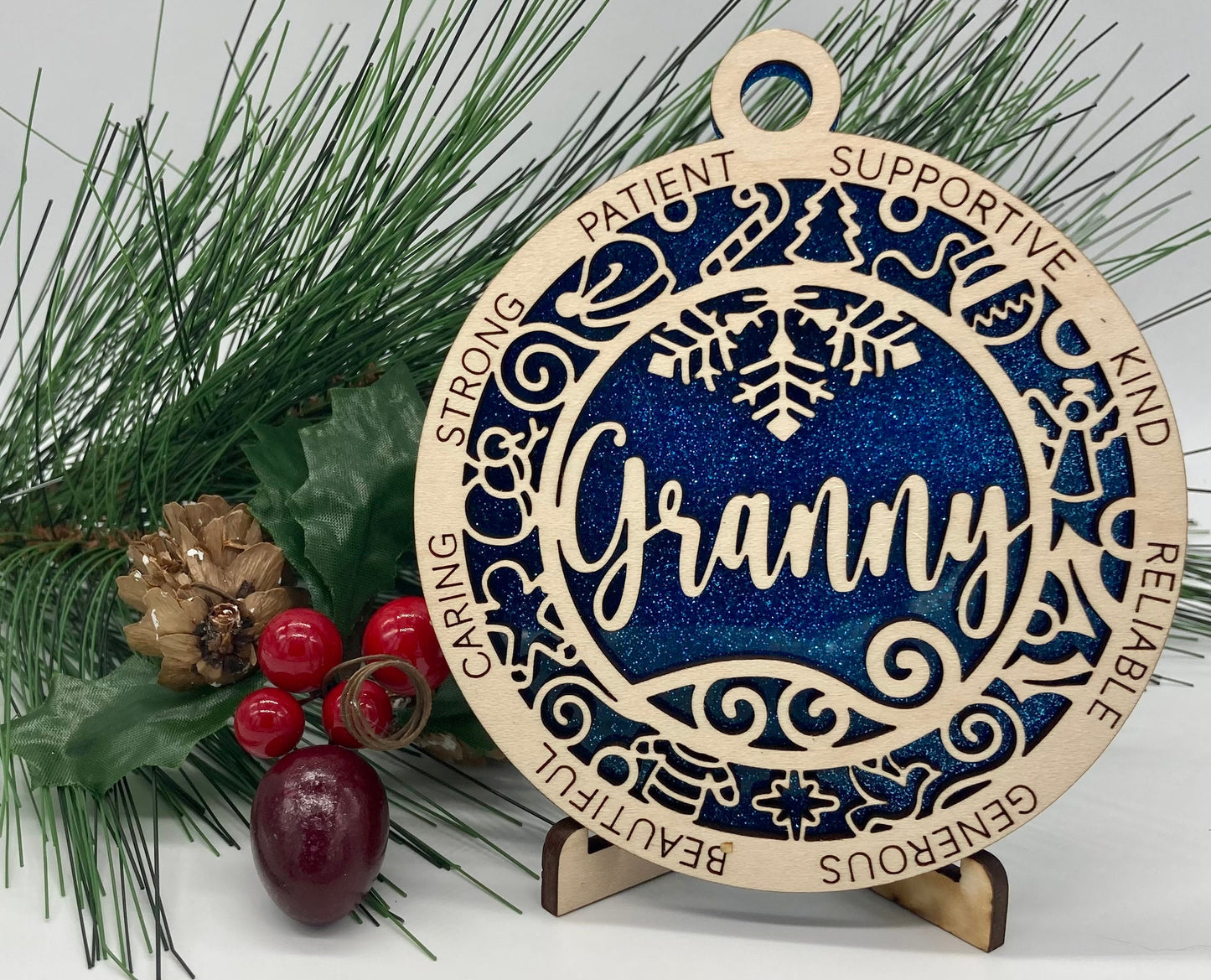 Granny Wooden Christmas Ornament CUSTOMIZABLE