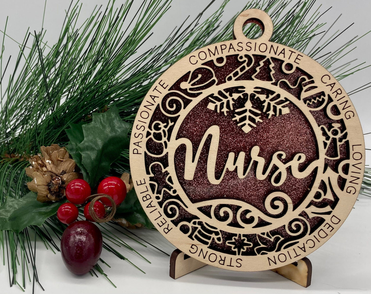 Nurse Wooden Christmas Ornament CUSTOMIZABLE