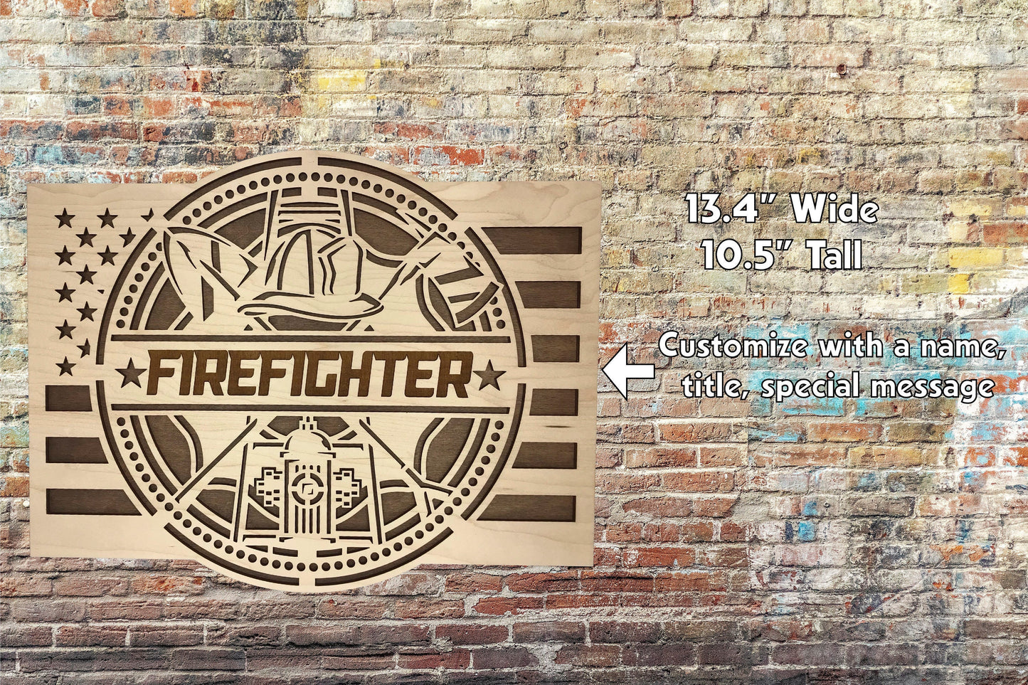 Firefighter Customizable Flag Sign