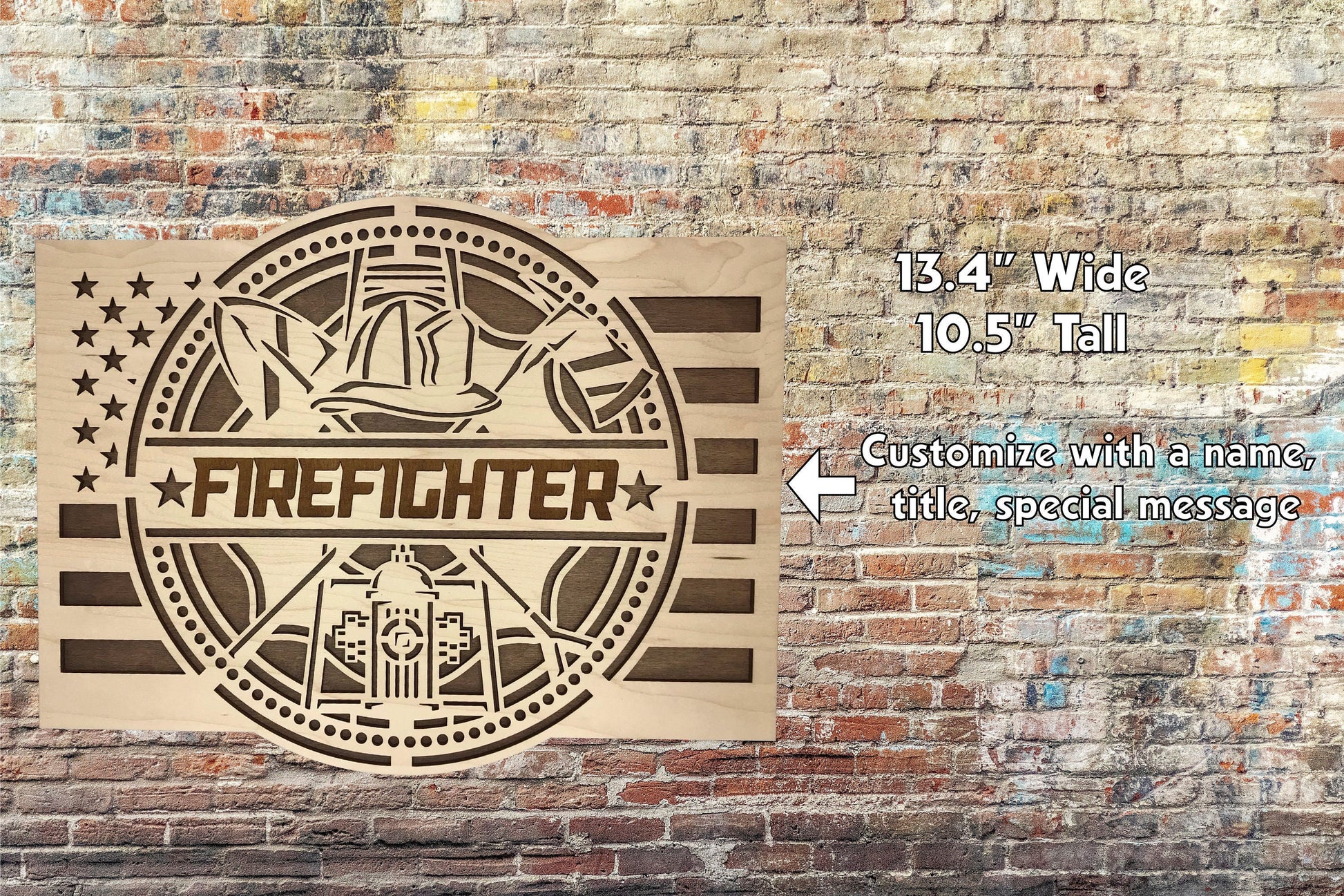 Firefighter Customizable Flag Sign
