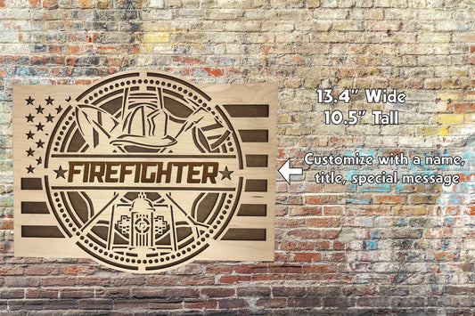 Firefighter Customizable Flag Sign