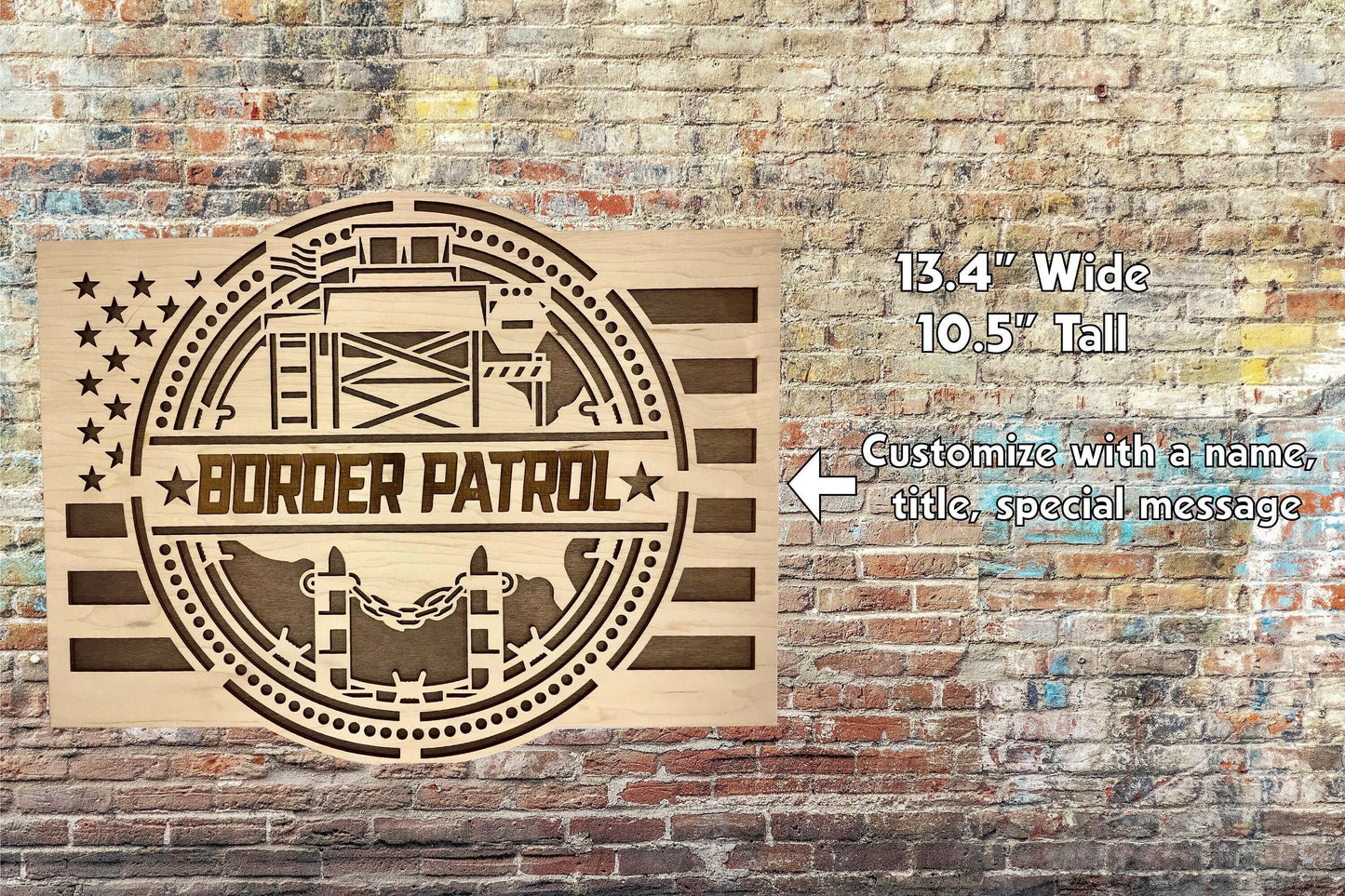 Border Patrol Customizable Flag Sign