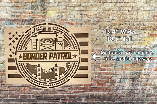 Border Patrol Customizable Flag Sign