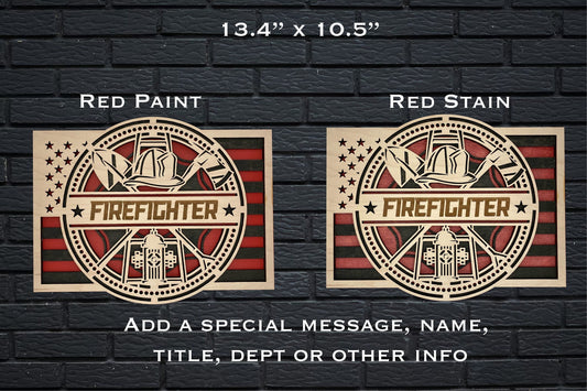 Firefighter CUSTOMIZABLE Triple Layer Sign