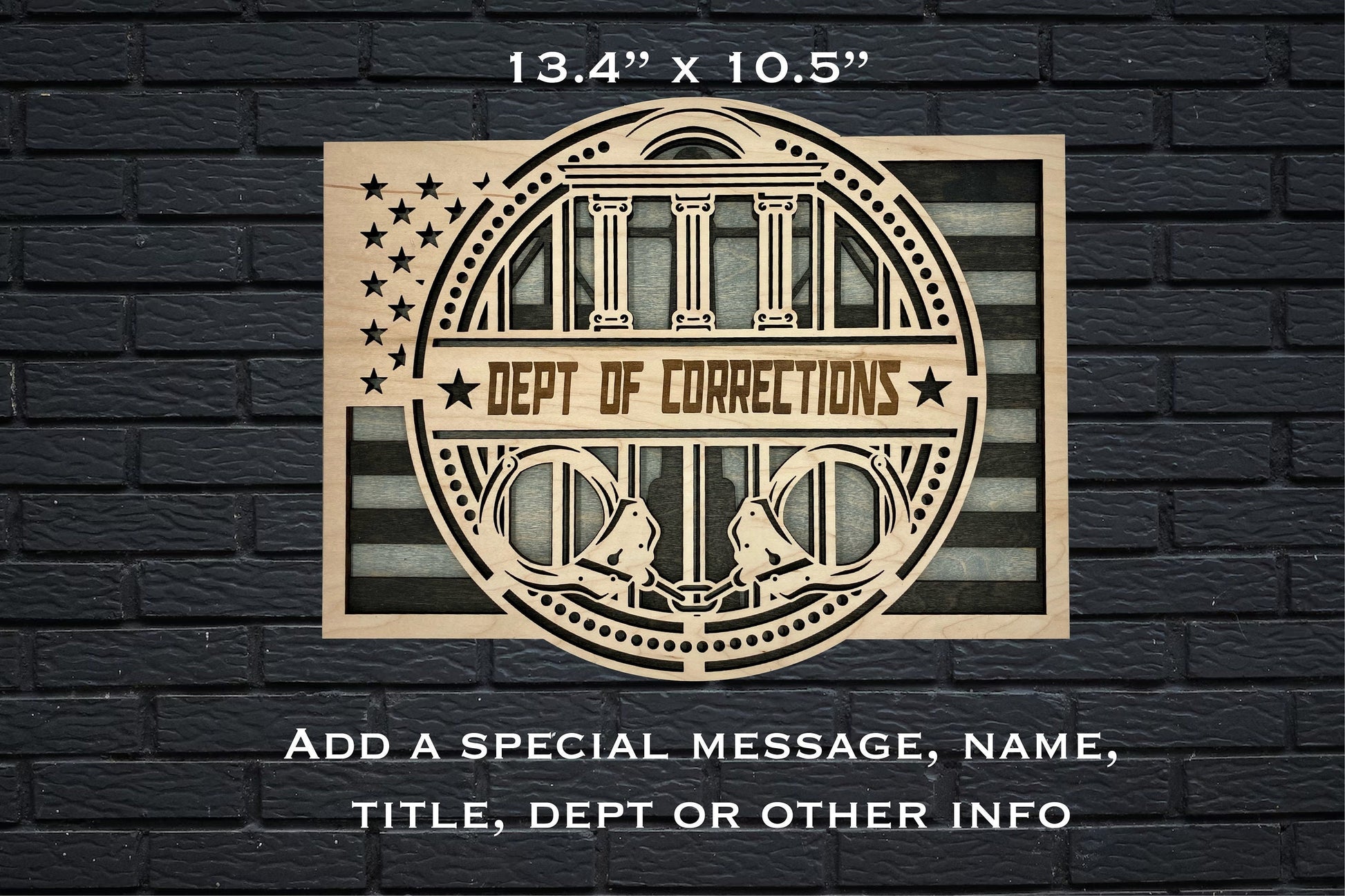 Dept of Corrections CUSTOMIZABLE Triple Layer Sign