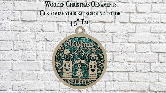 Christmas Spirits Pun Wooden Ornament