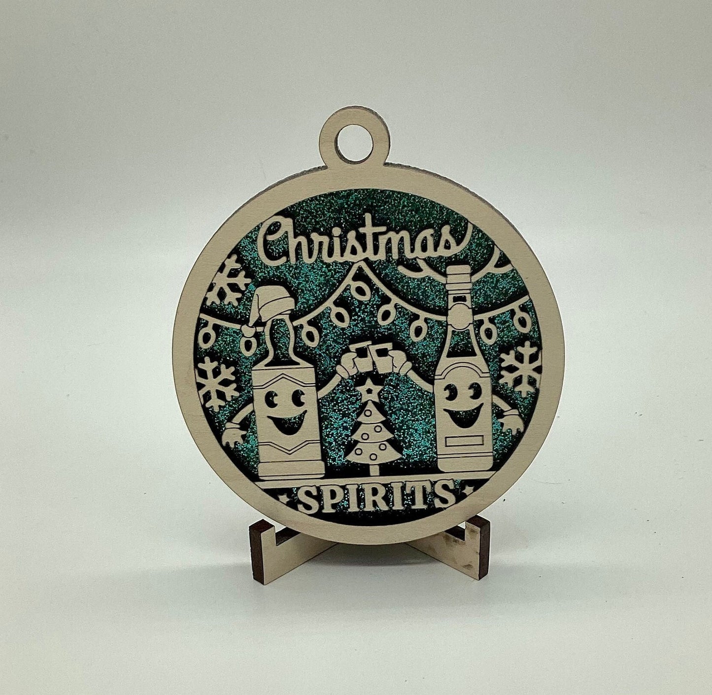 Christmas Spirits Pun Wooden Ornament