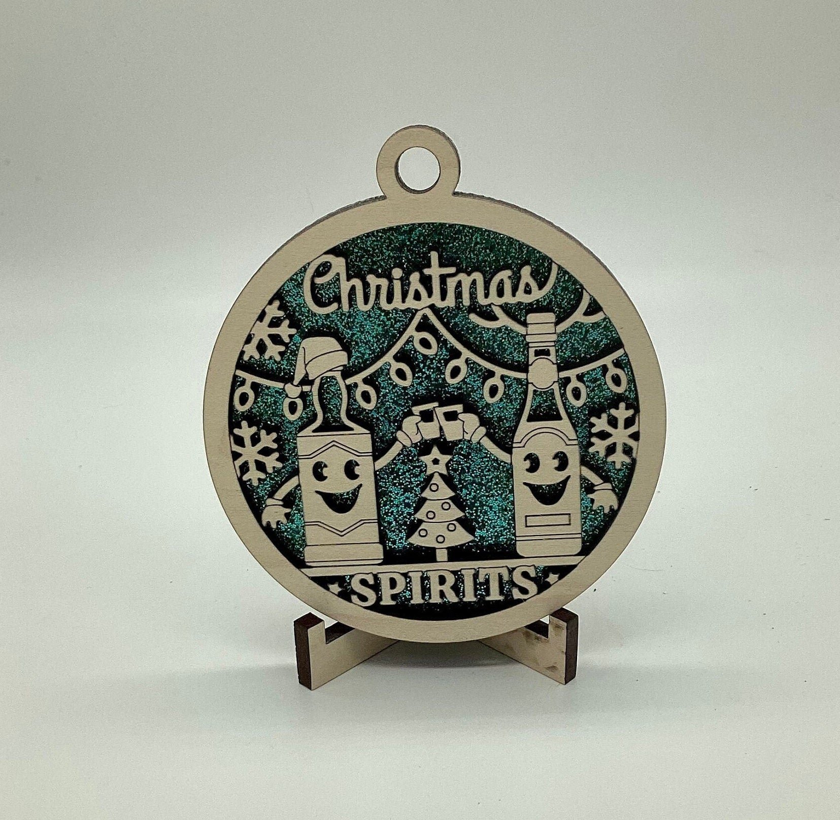 Christmas Spirits Pun Wooden Ornament