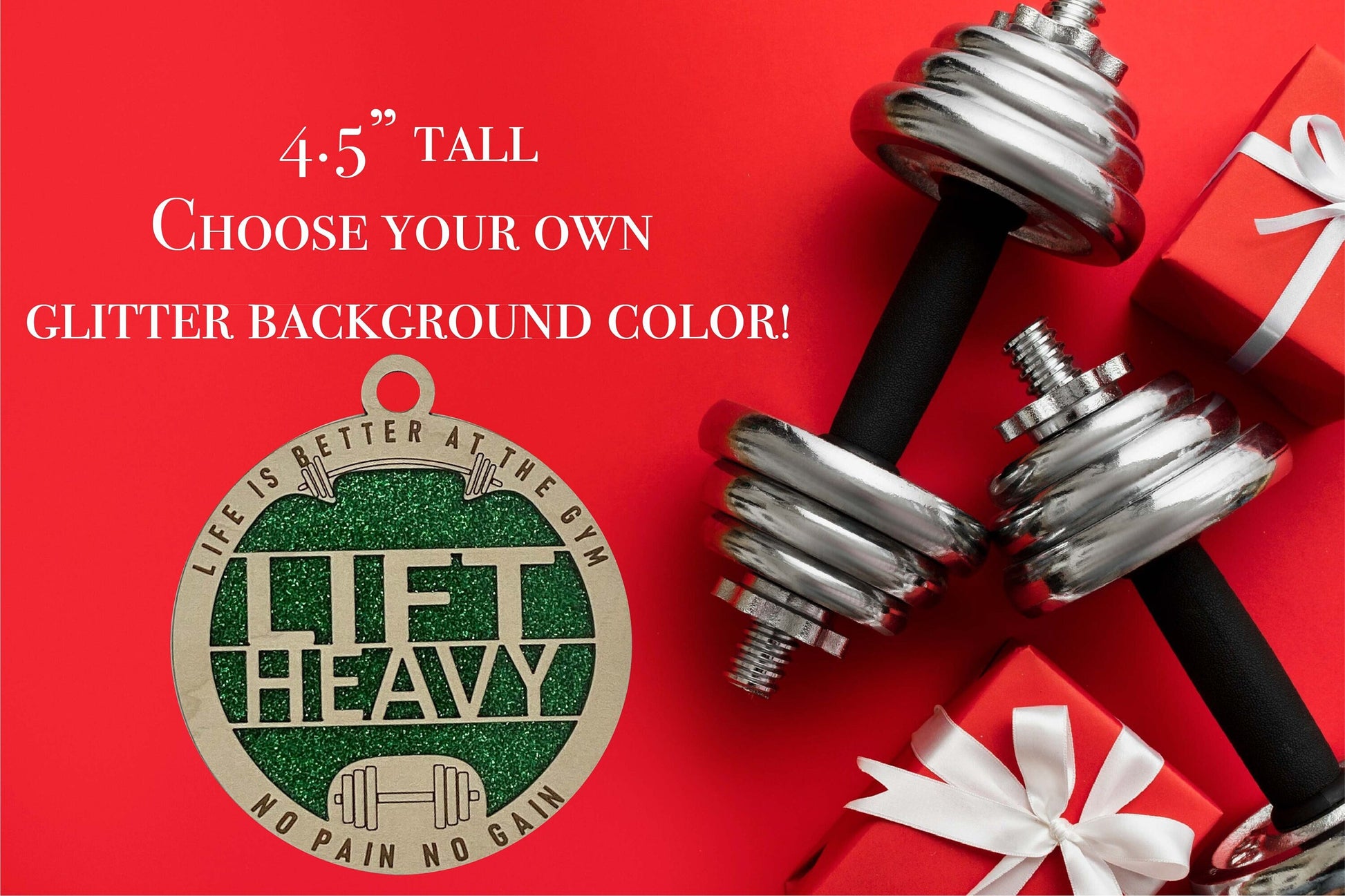 Lift Heavy Weightlifting Wooden Christmas Ornament