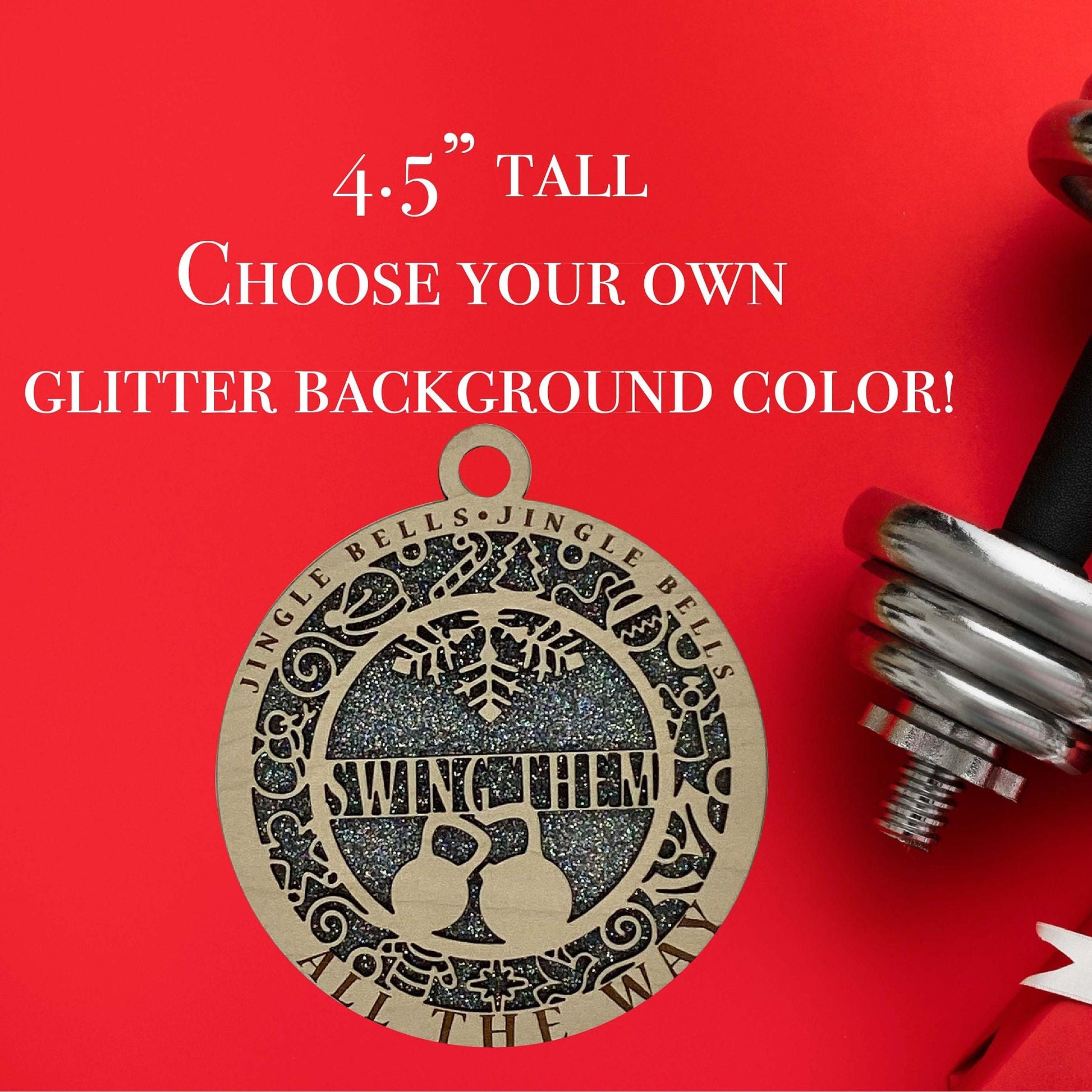 Kettle Bell Fitness Wooden Christmas Ornament