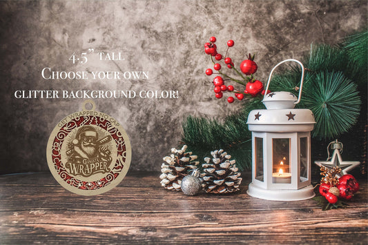 Gangsta Wrapper Santa Wooden Christmas Ornament