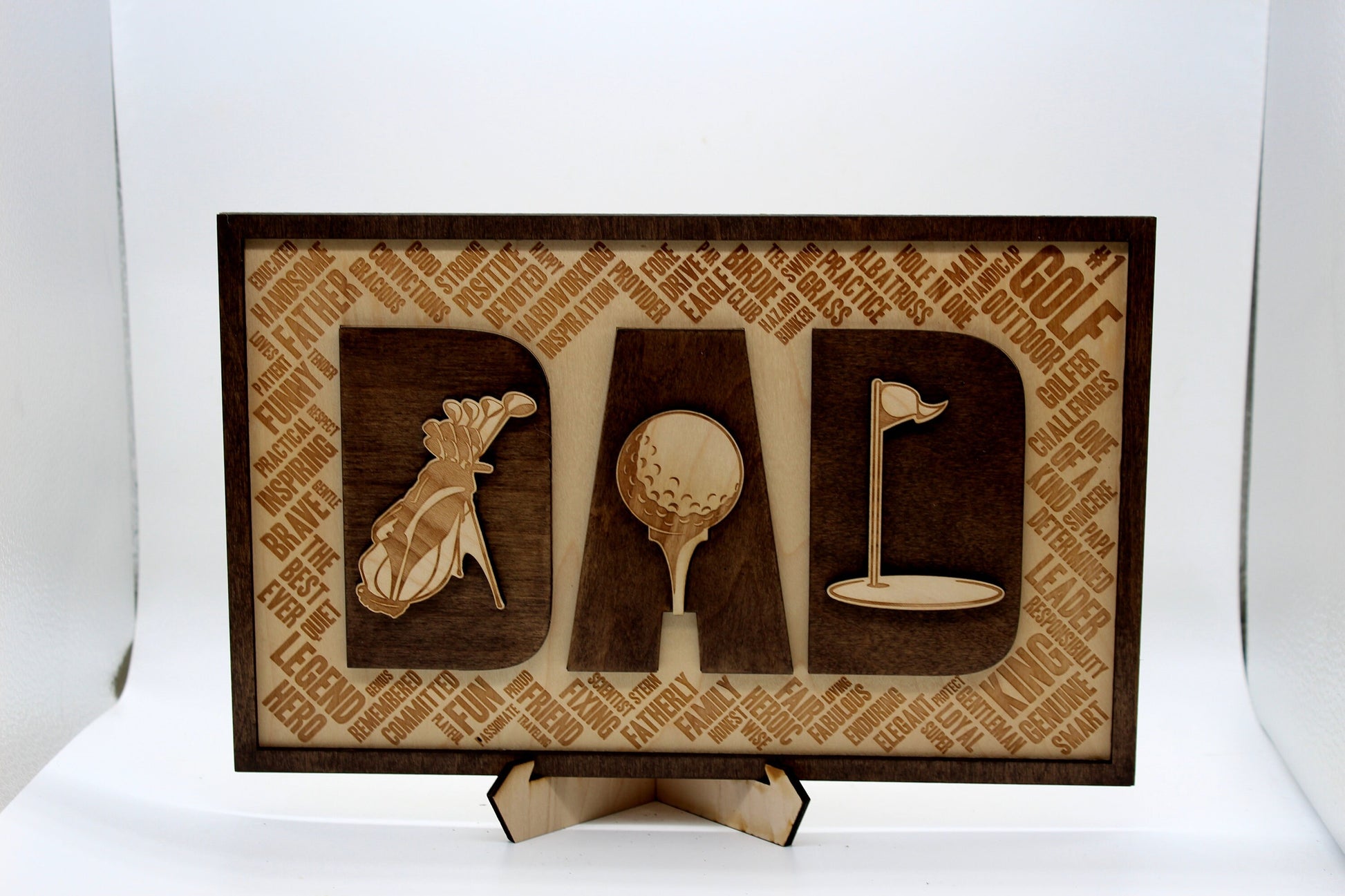 Golf Dad Wooden Sign (Father's Day, Birthday, Christmas Gift)