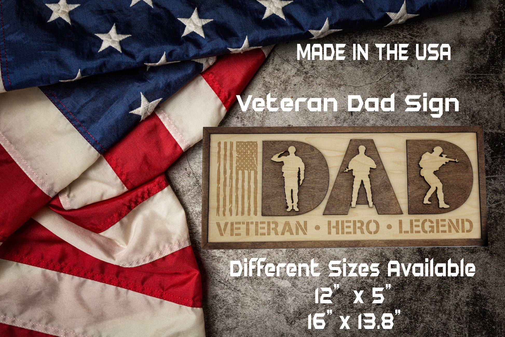 Veteran Military Dad Sign Father's Day