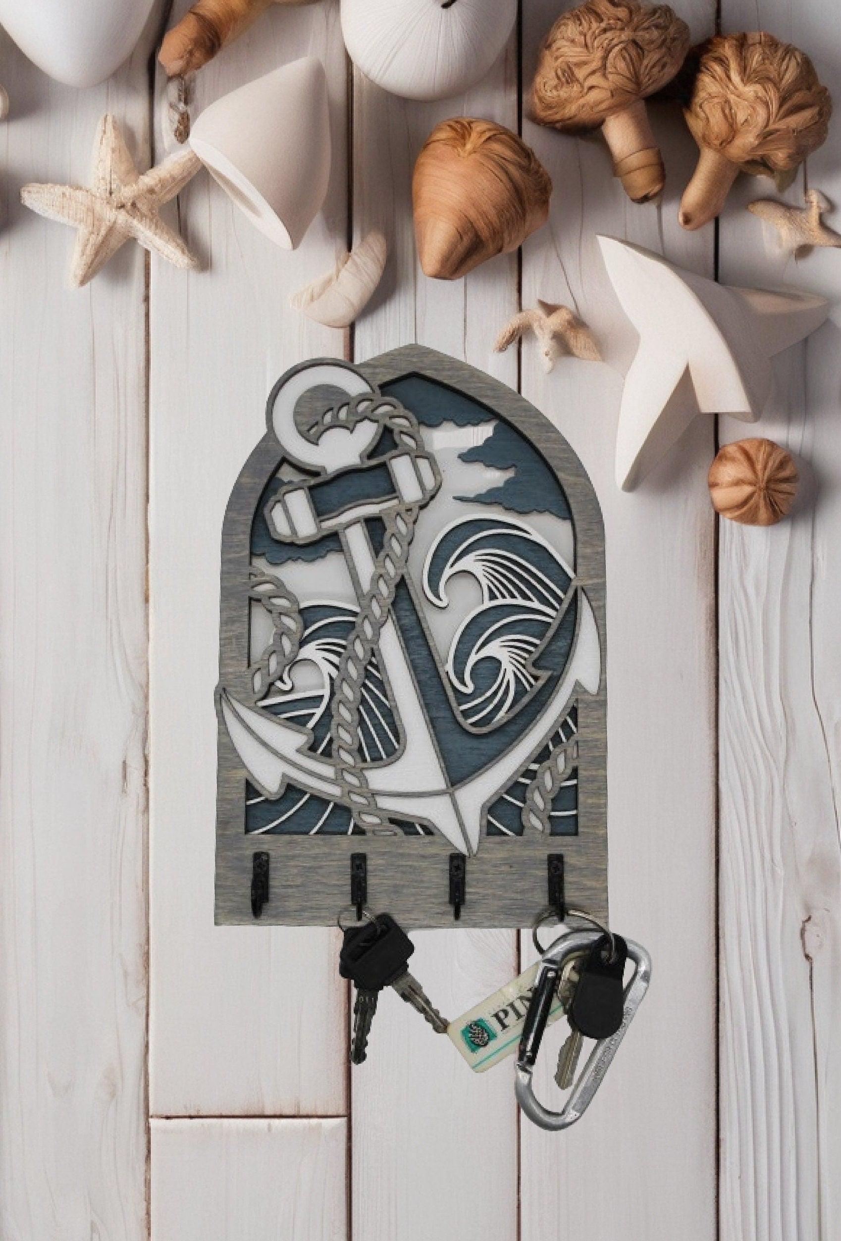Anchor Key Hanger / Nautical Ocean Sea Decor/ Organization