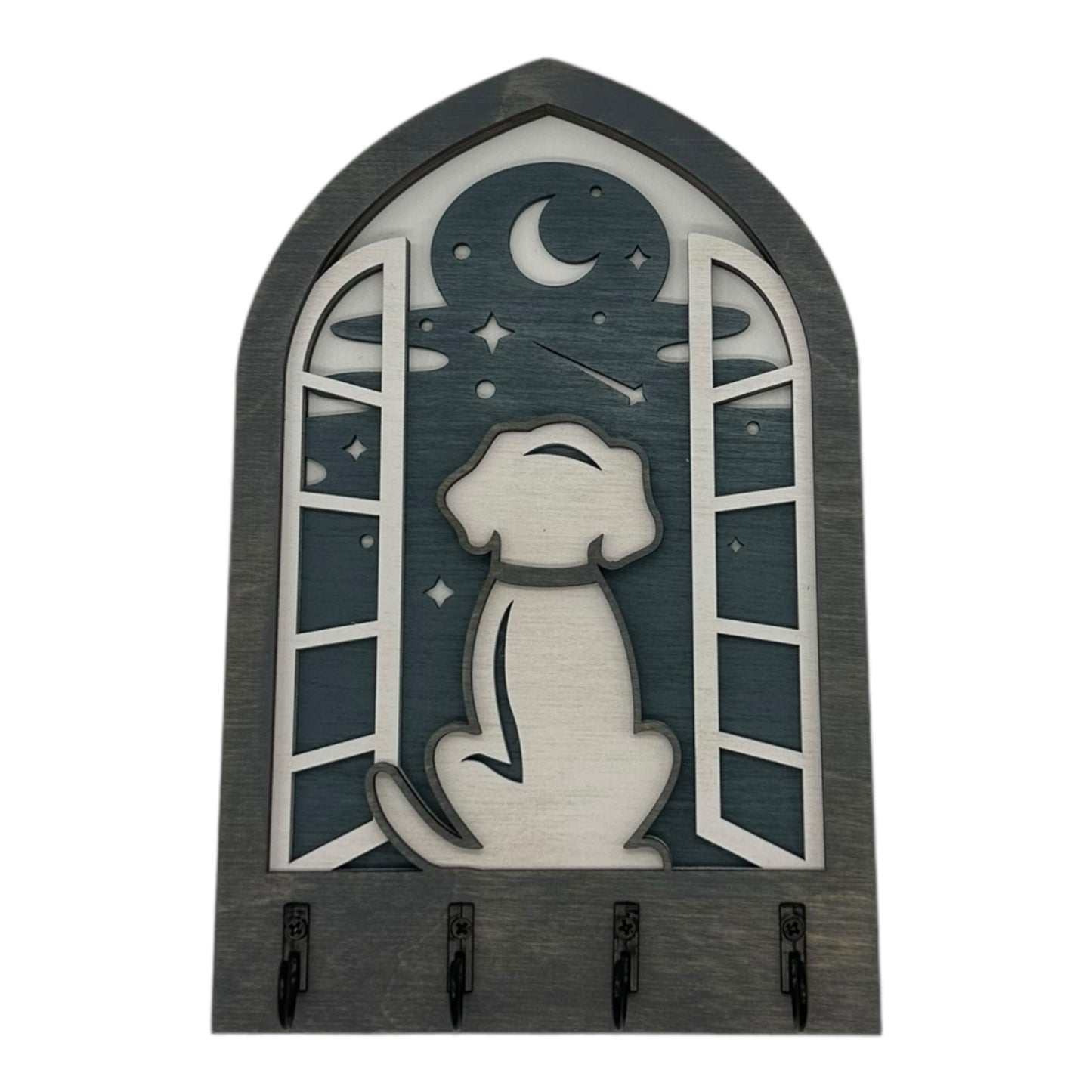 Dog Four Hook Arch Key Hanger/ Organizer