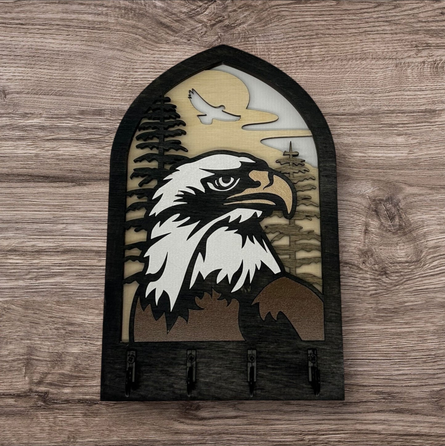 Eagle Four Hook Arch Key Hanger/ Organizer