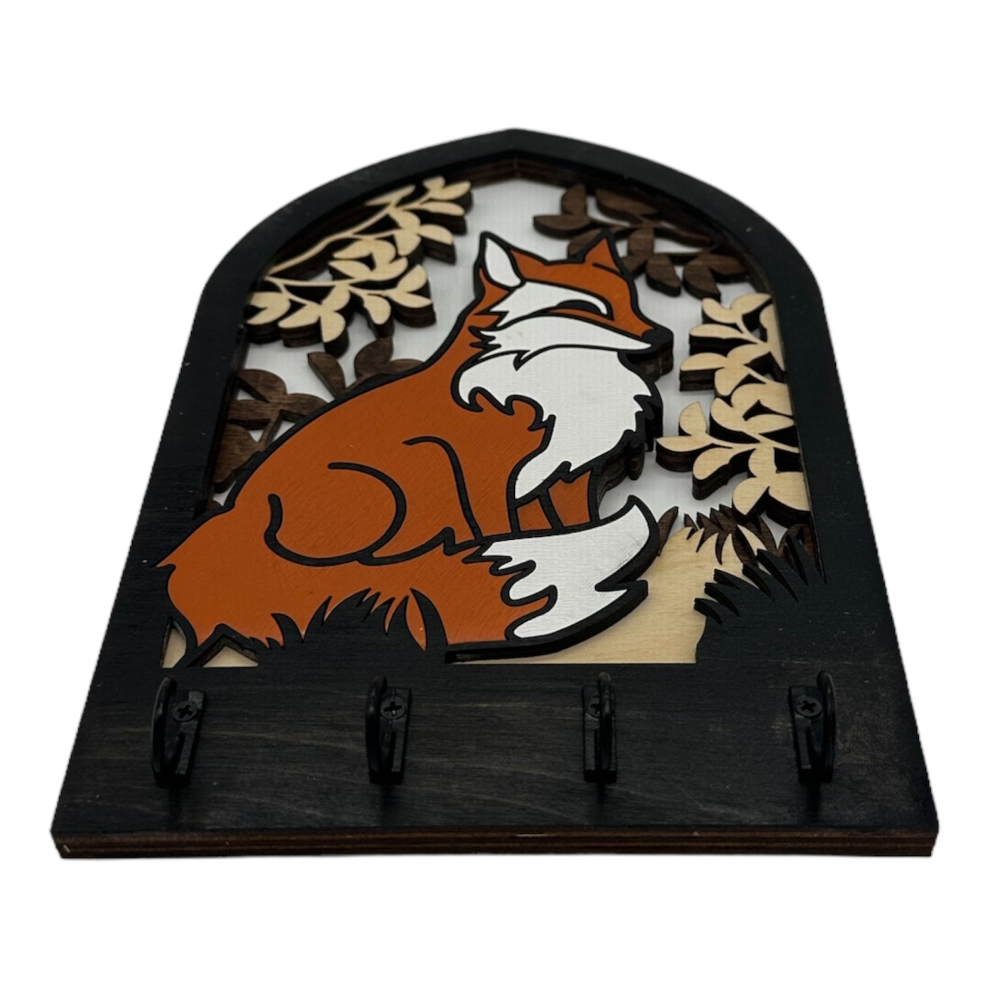 Fox Four Hook Arch Key Hanger/ Organizer