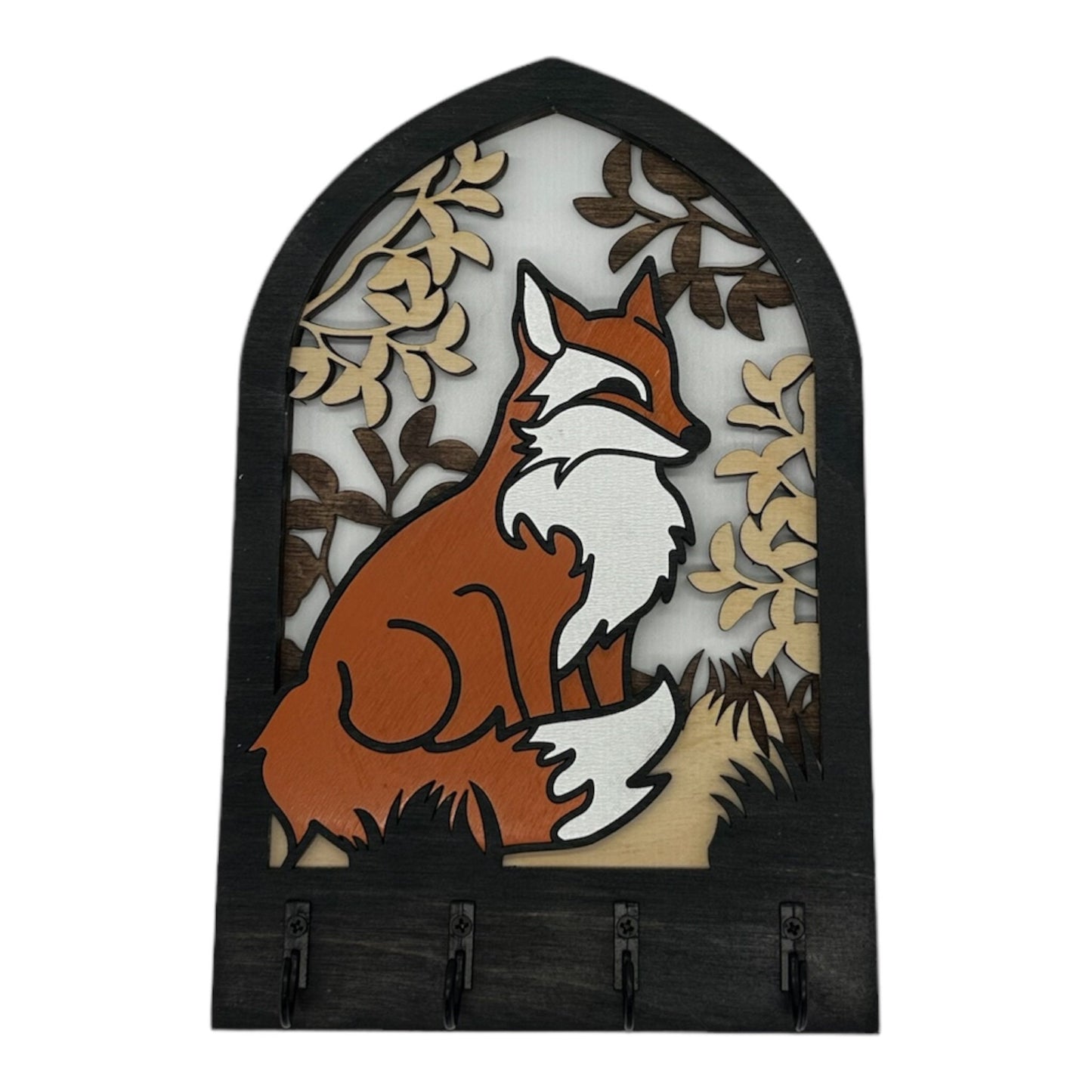 Fox Four Hook Arch Key Hanger/ Organizer