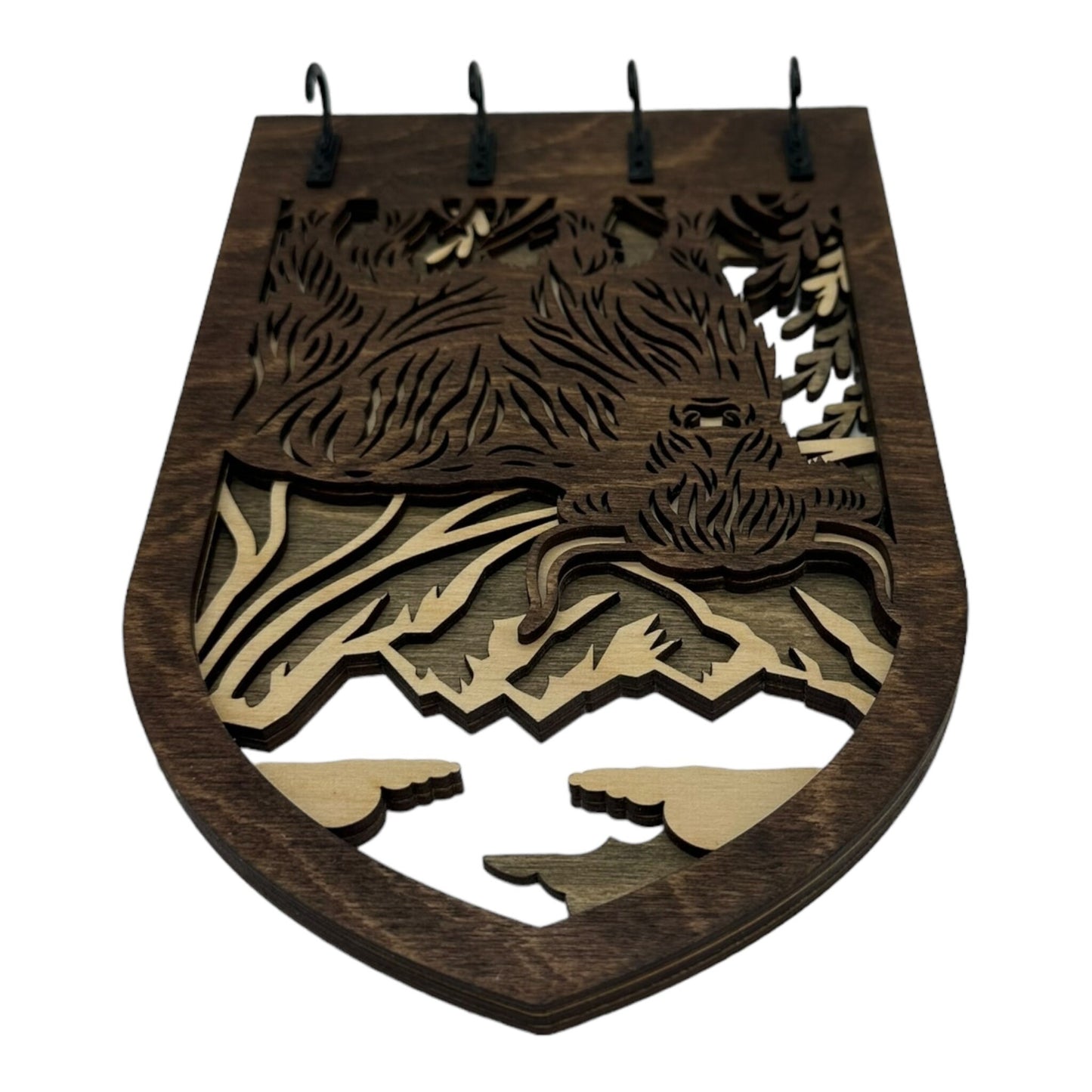 Highland Cow Four Hook Arch Key Hanger/ Organizer