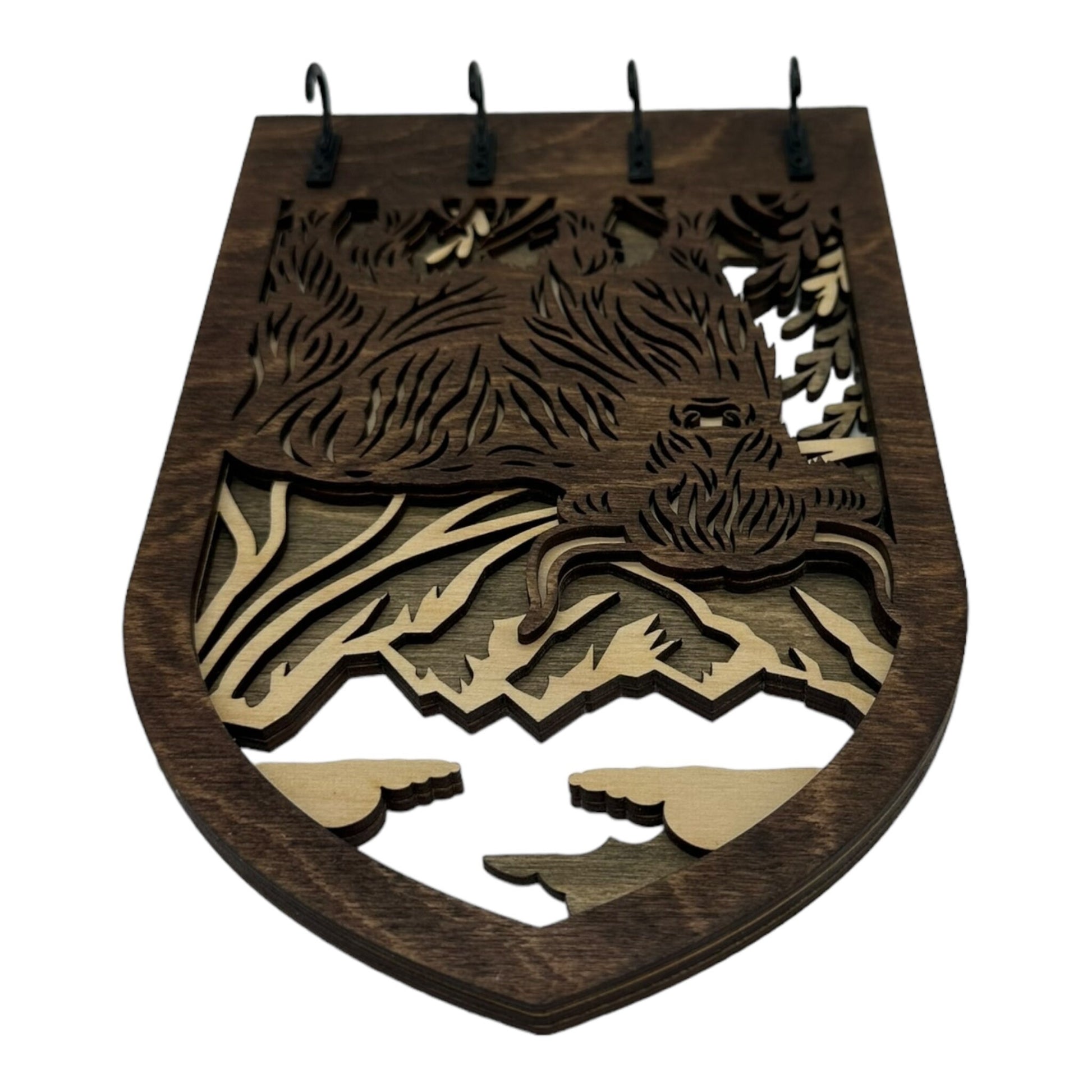 Highland Cow Four Hook Arch Key Hanger/ Organizer