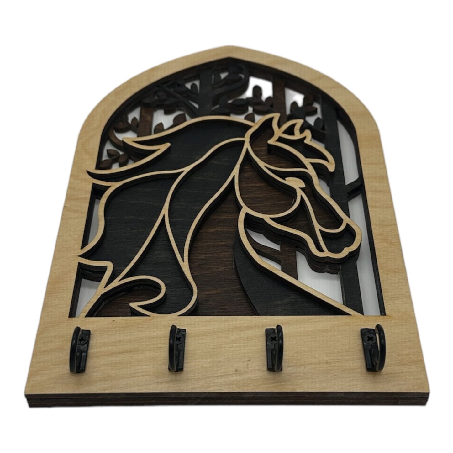 Horse Four Hook Arch Key Hanger/ Organizer