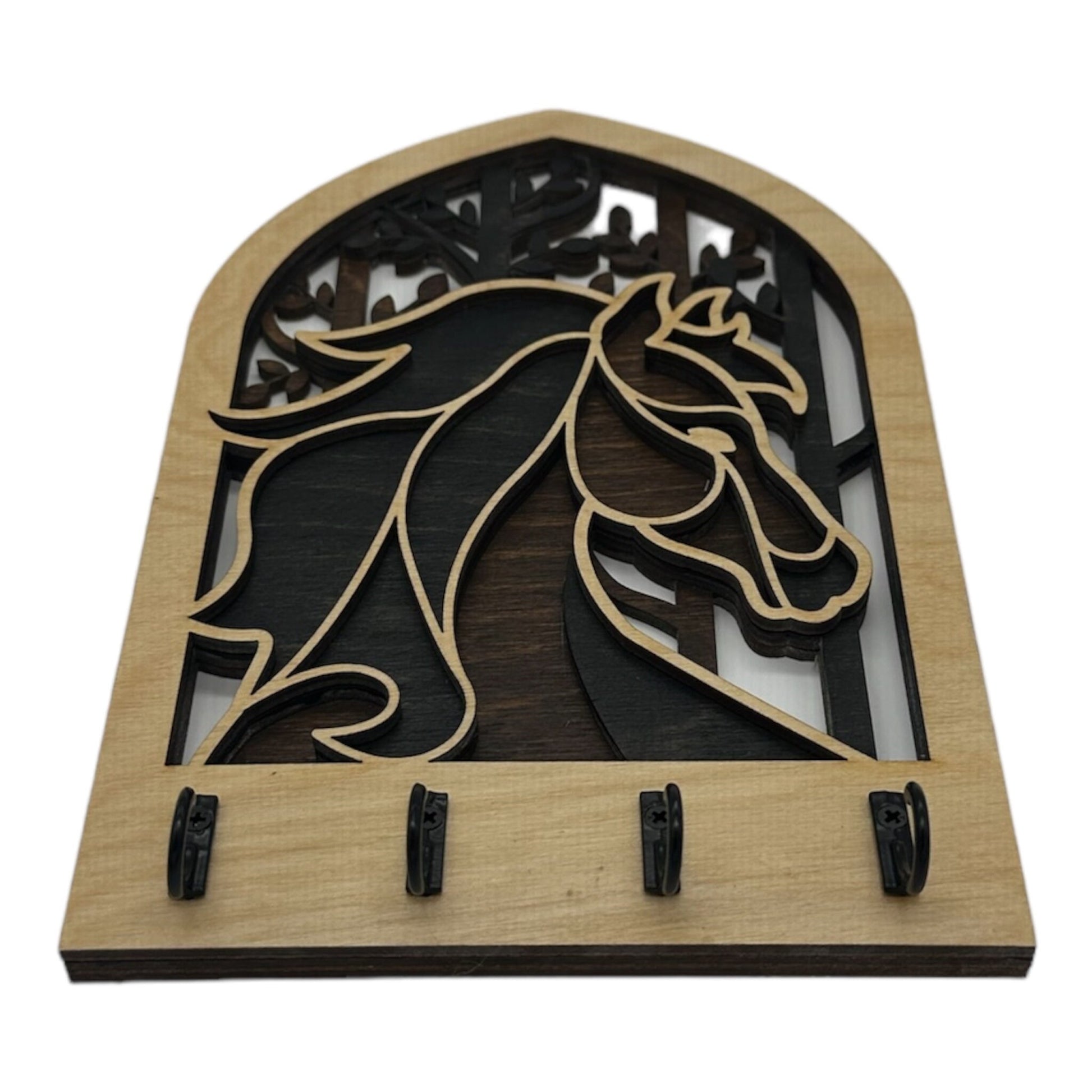 Horse Four Hook Arch Key Hanger/ Organizer