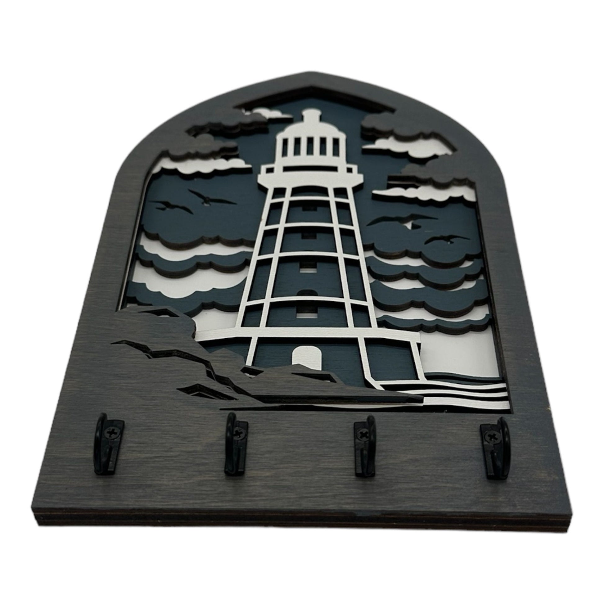 Lighthouse Four Hook Arch Key Hanger/ Organizer