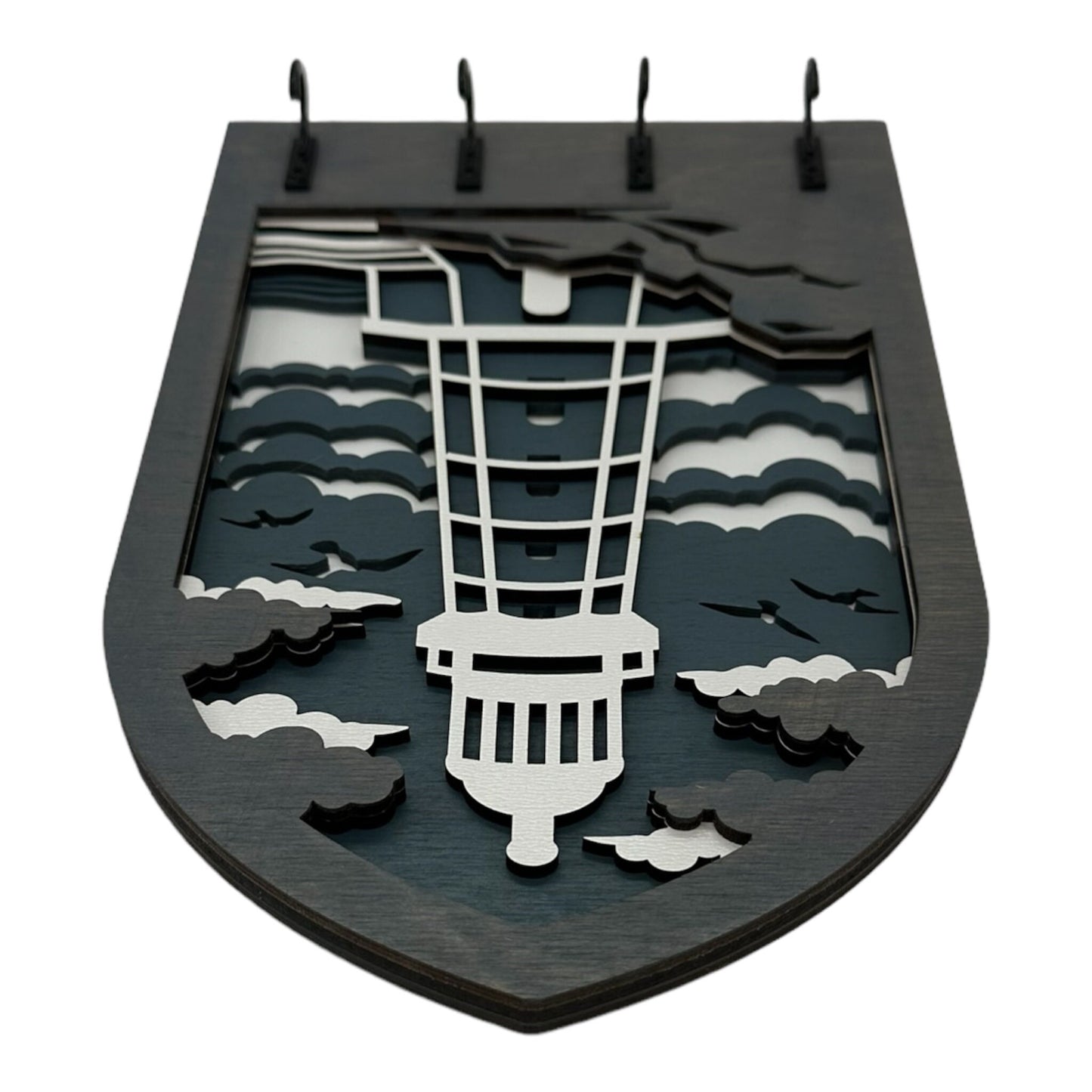 Lighthouse Four Hook Arch Key Hanger/ Organizer