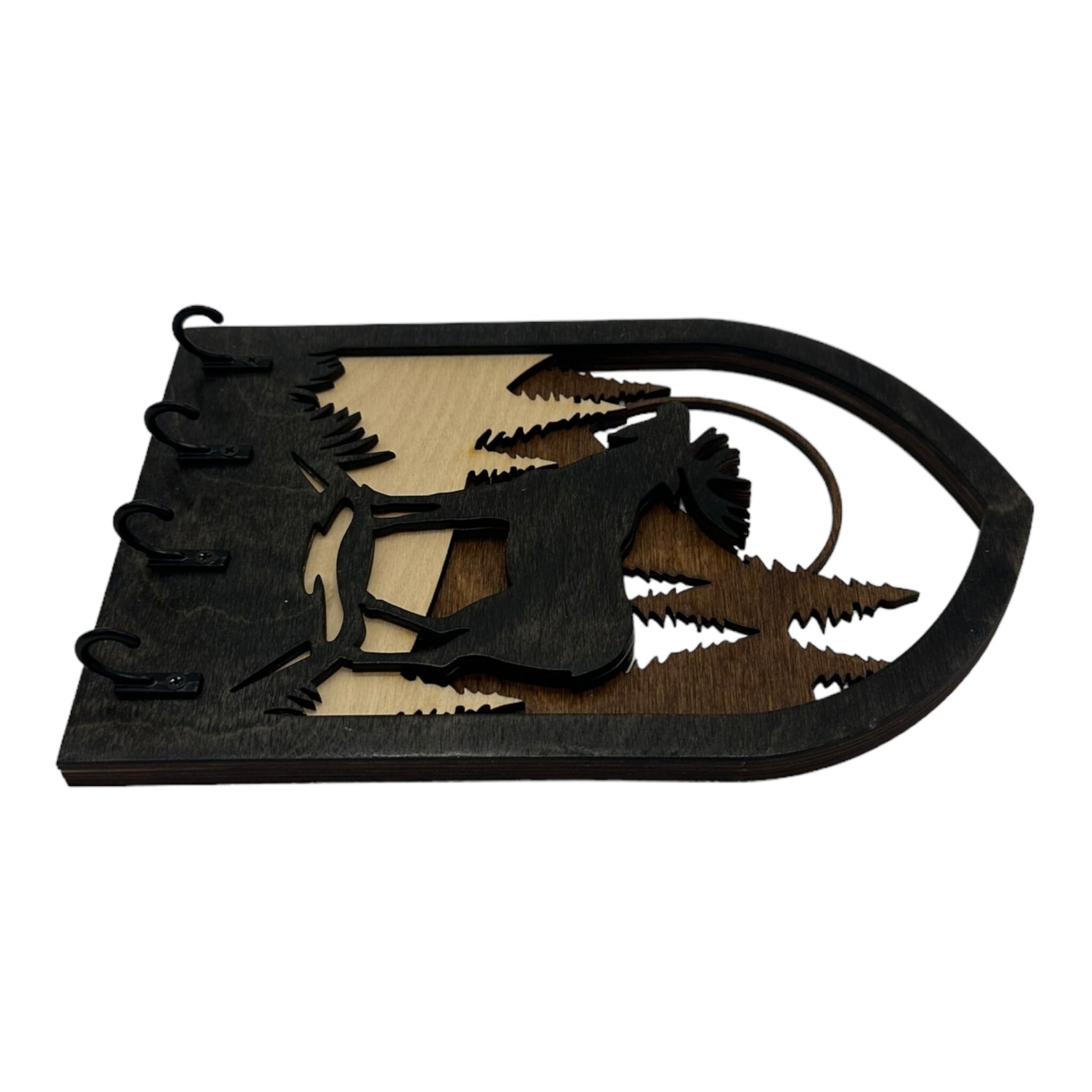 Moose Four Hook Arch Key Hanger/ Organizer