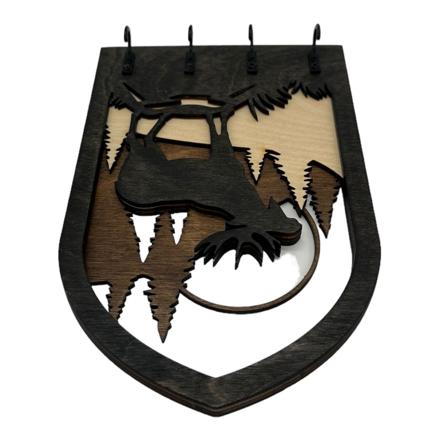 Moose Four Hook Arch Key Hanger/ Organizer