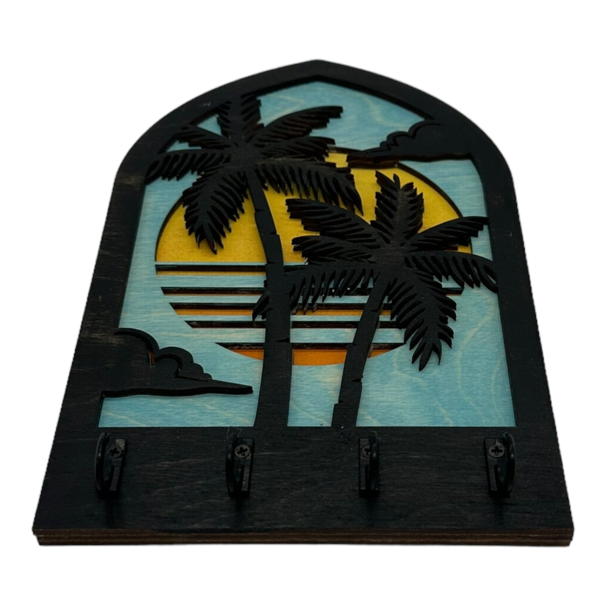 Palm Tree Four Hook Arch Key Hanger/ Organizer