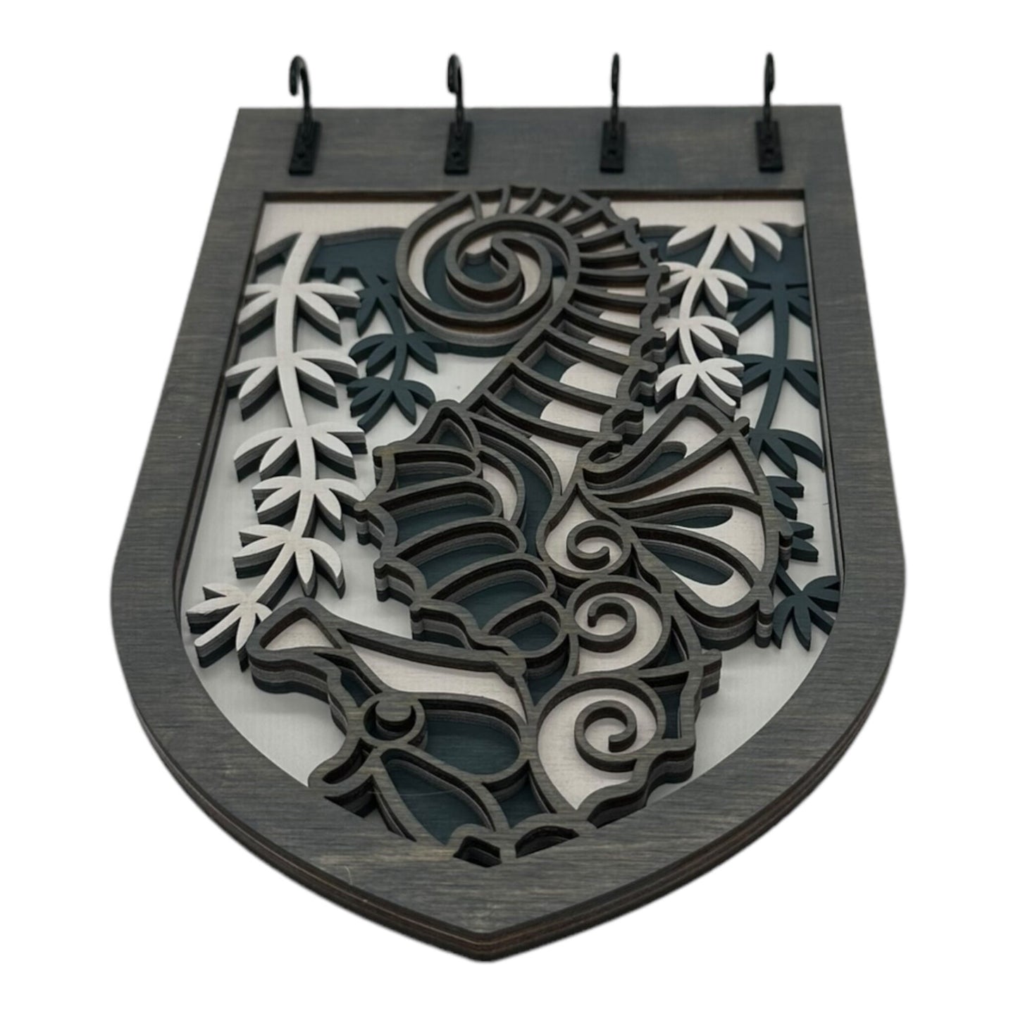 Seahorse Four Hook Arch Key Hanger/ Organizer