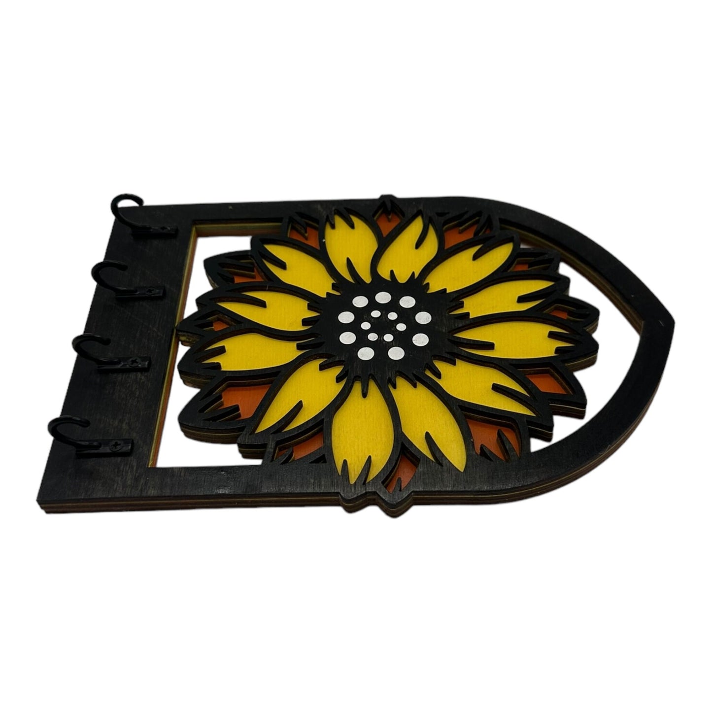 Sunflower Four Hook Arch Key Hanger/ Organizer