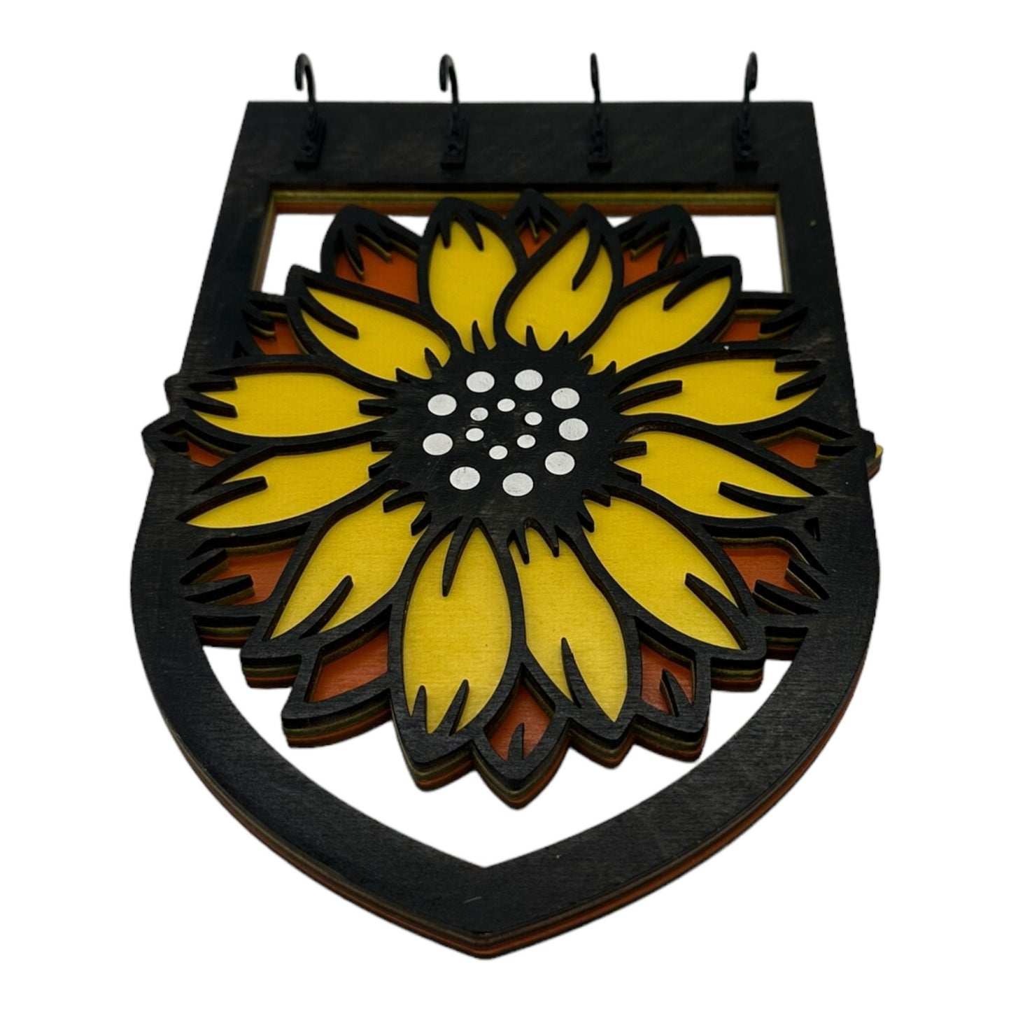 Sunflower Four Hook Arch Key Hanger/ Organizer