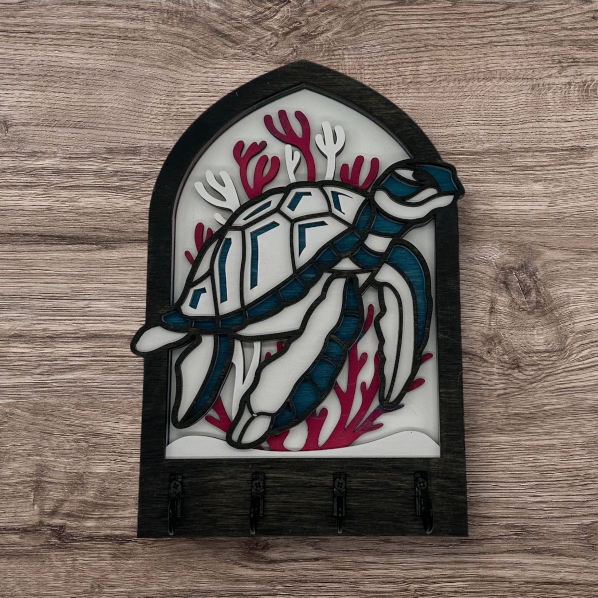 Turtle Four Hook Arch Key Hanger/ Organizer