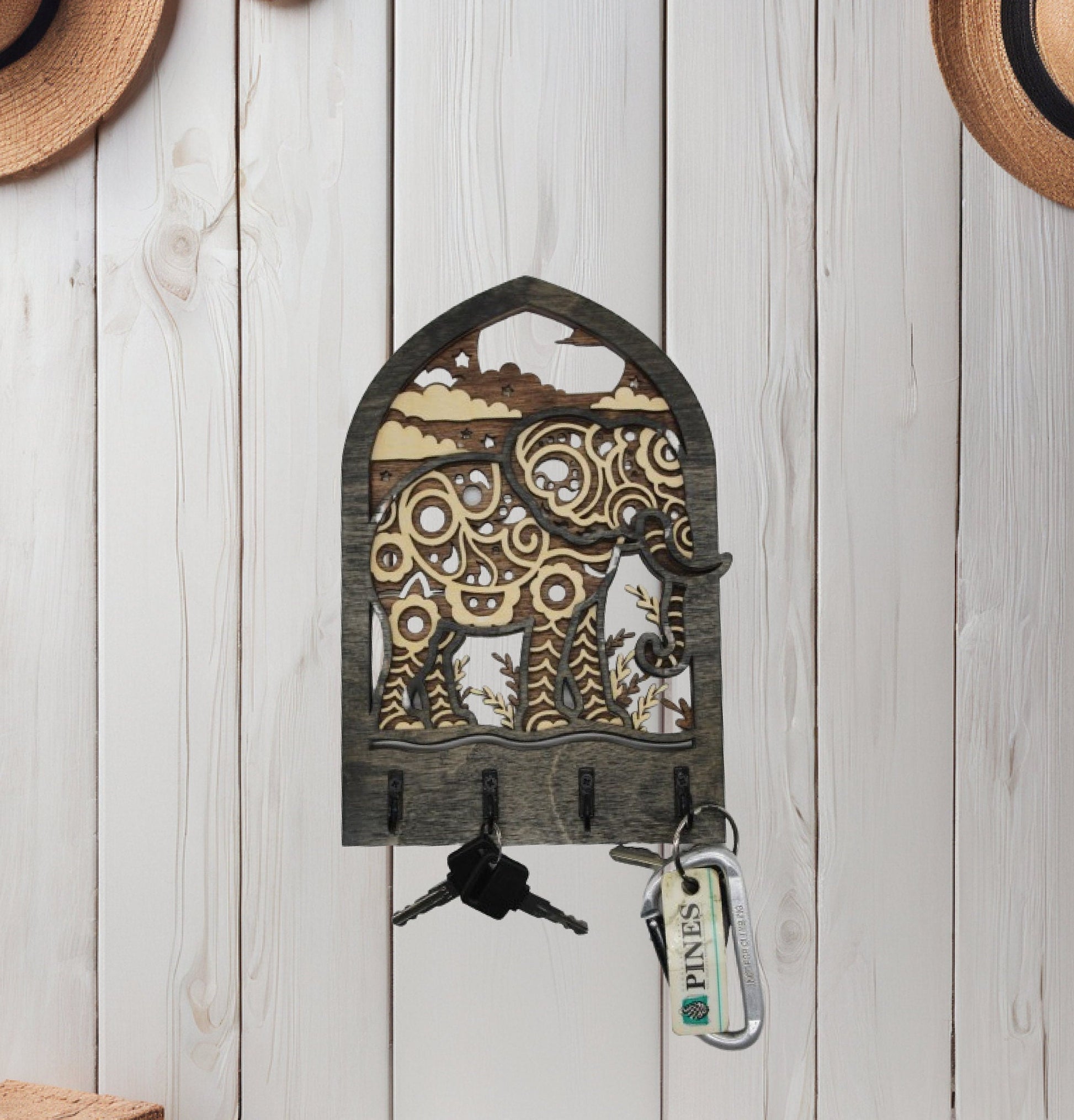 Elephant Swirl / Key Hanger / Organizer