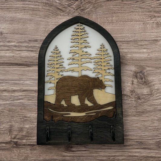 Bear Four Hook Arch Key Hanger/ Organizer