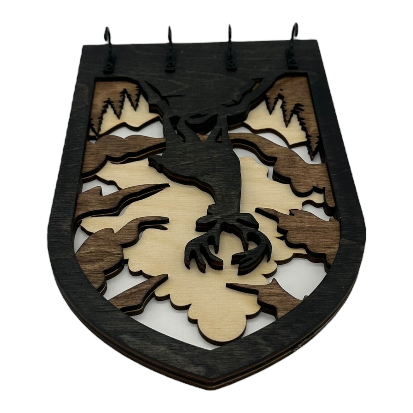 Deer Four Hook Arch Key Hanger/ Organizer